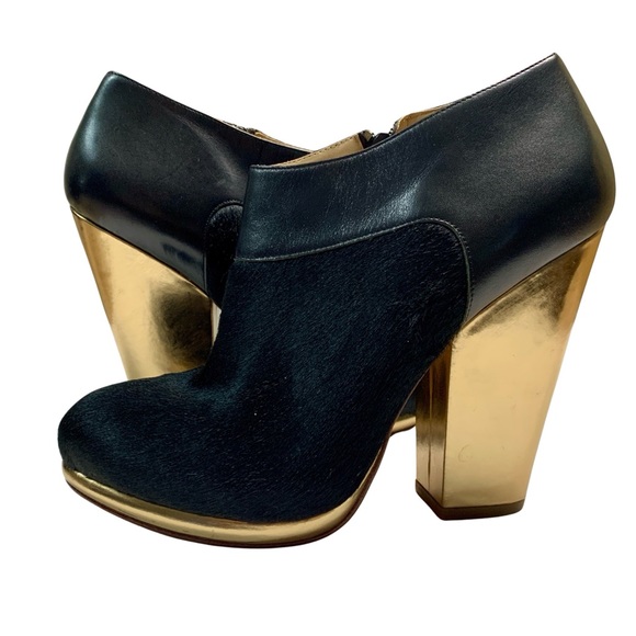 COLE HAAN "Sophie" calf hair boots with gold heel (9) - Picture 2 of 10